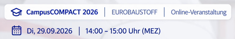 CampusCOMPACT 2026 · EUROBAUSTOFF · Online-Veranstaltung am 29.09.2026 von 14:00 bis 15:00 Uhr